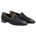 Mauri 3073 Finesse Lizard & Fabric Loafers Black