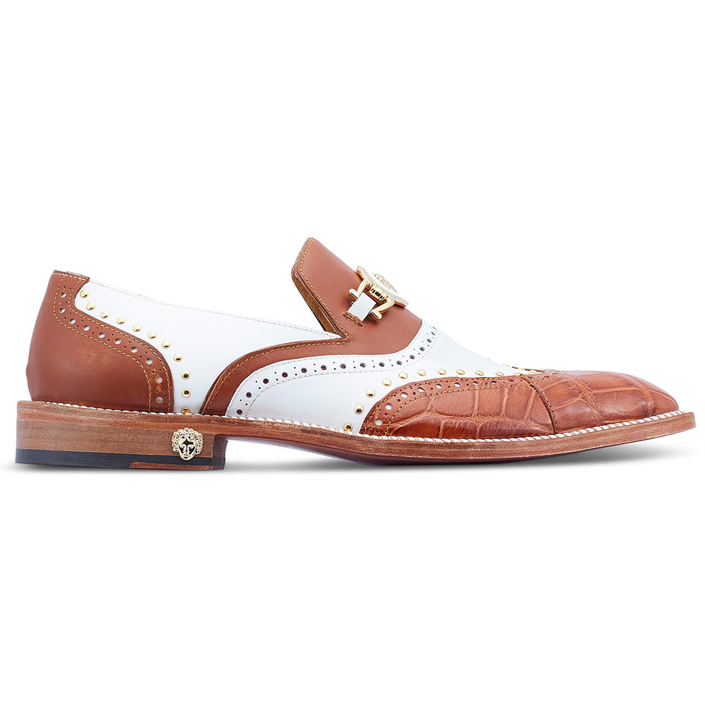 Mauri 3092 Alligator Shoes Cognac / White