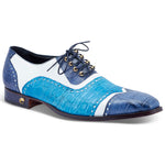 Mauri 3093 Lucky Body Alligator & Calfskin Shoes Caribbean Blue / White / Azur