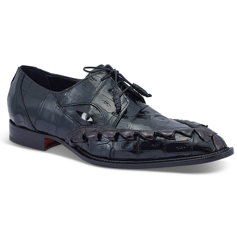 Mauri 3094 Hornback & Crocodile Shoes Black