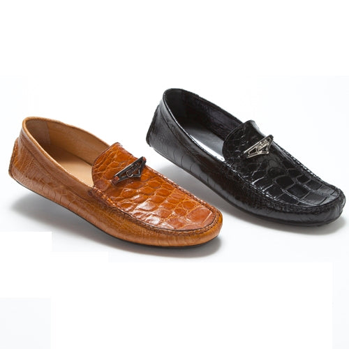 Mauri 3105 Lugano Ostrich Leg & Alligator Driving Bit Loafers