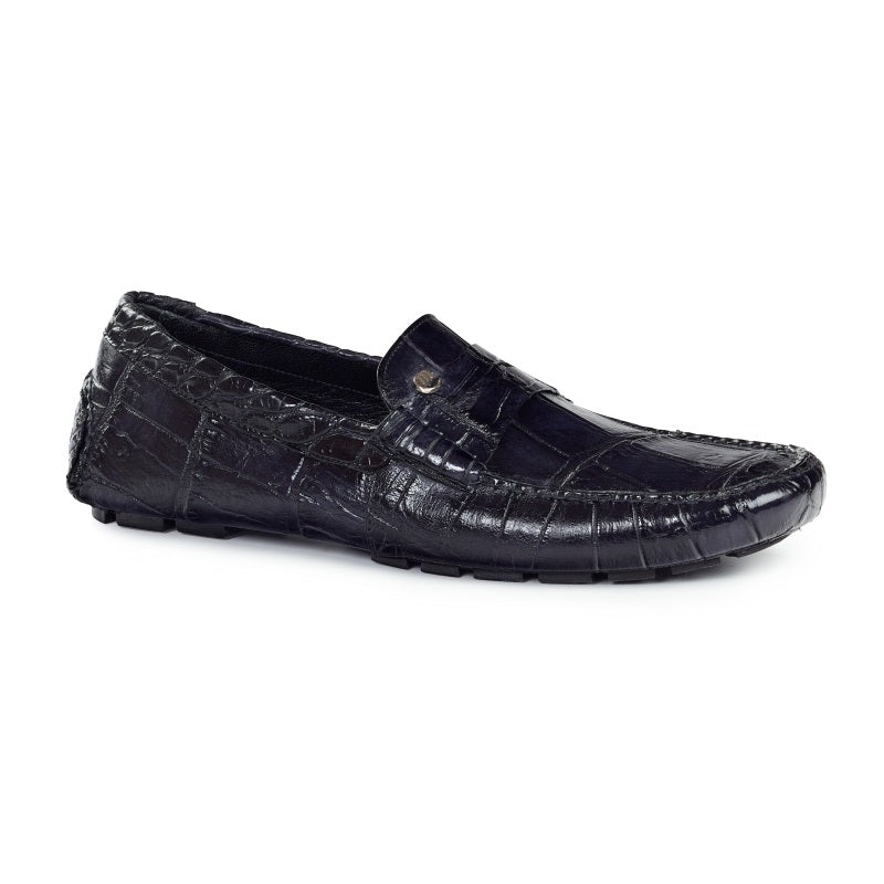 Mauri 3128 Ercole Alligator Driving Loafers Black