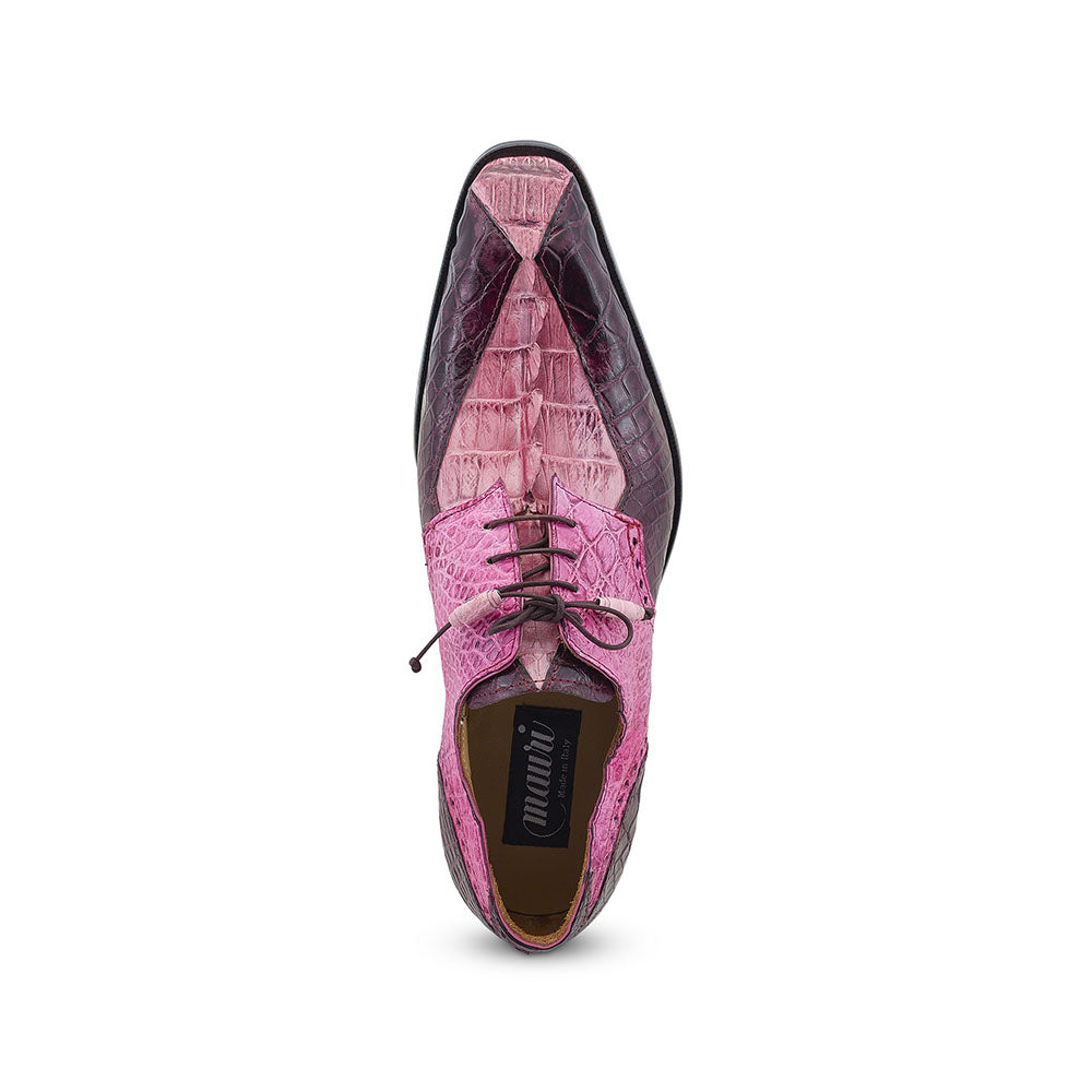 Mauri 3237 Groove Alligator / Hornback Tail Shoes Pink / Burgundy / Fuscia