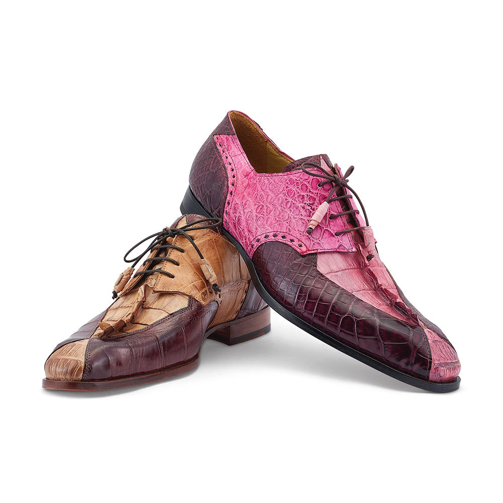 Mauri 3237 Groove Alligator / Hornback Tail Shoes Pink / Burgundy / Fuscia