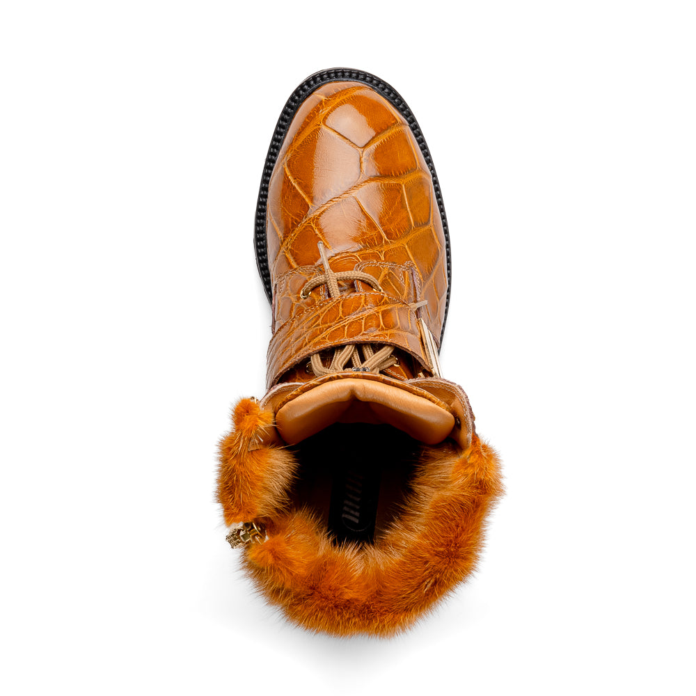 Mauri 3240 Smoke Alligator/ Mink/ Nappa Boots Toffee (Special Order)