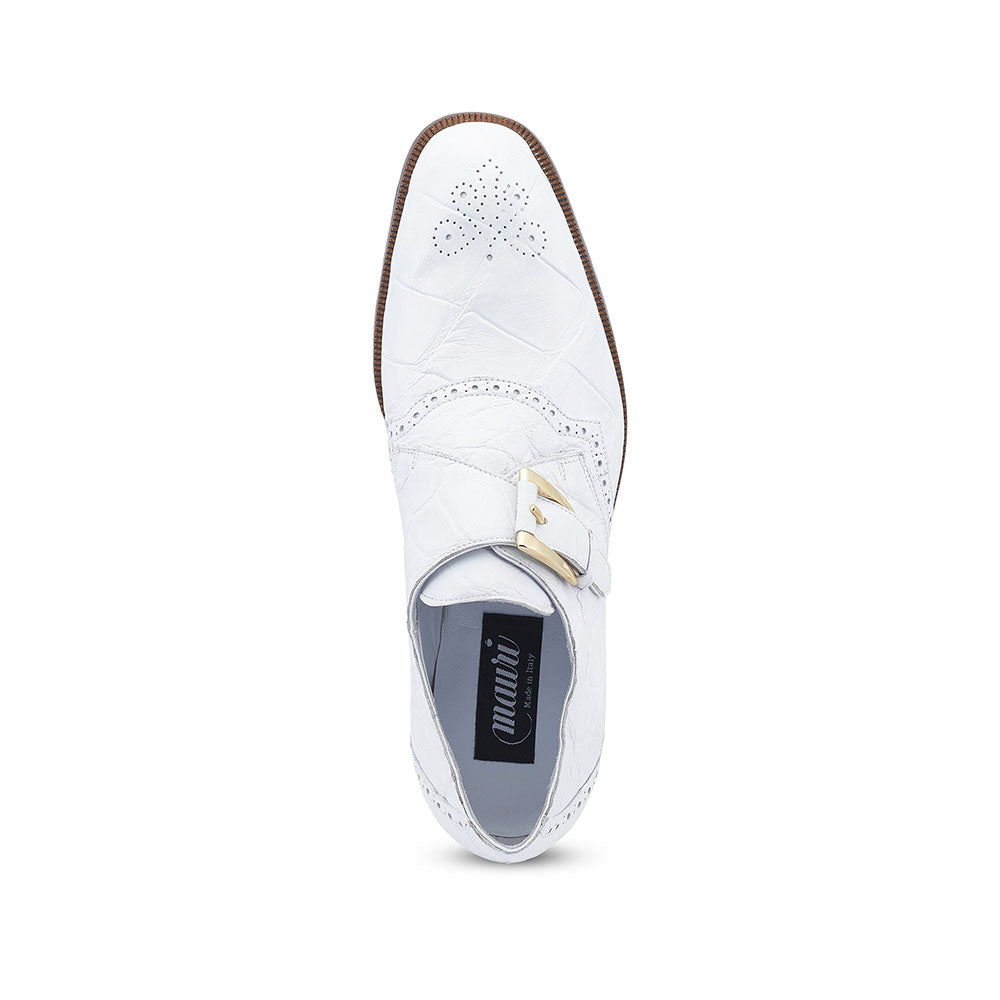 Mauri 3281 Nitti Alligator Shoes White