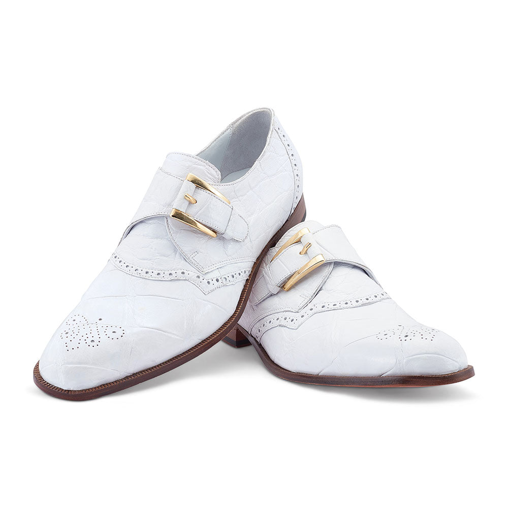 Mauri 3281 Nitti Alligator Shoes White