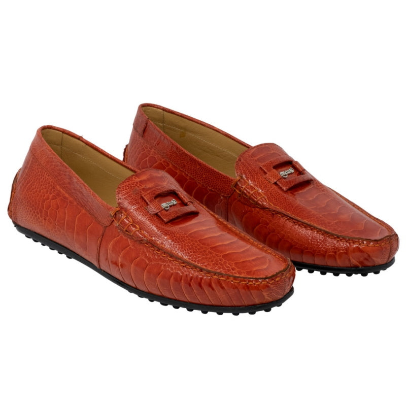 Mauri 3405 Scenic Ostrich Driving Loafers Red