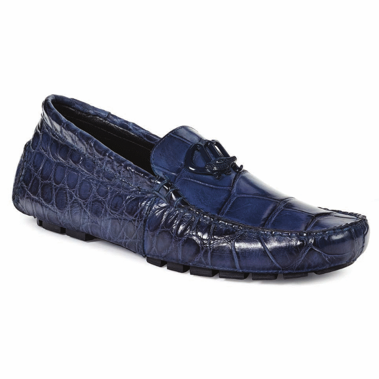 Mauri 3420 Bartolini Alligator Driving Shoes Wonder Blue