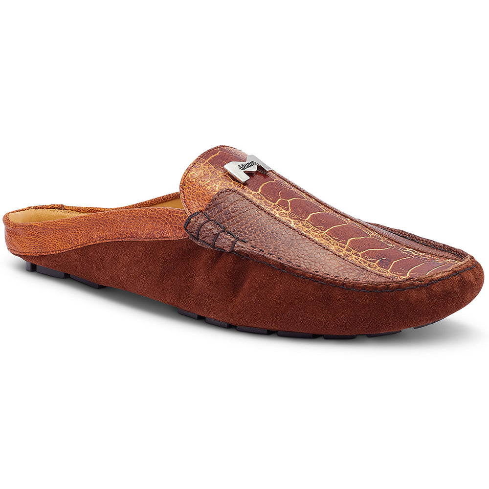 Mauri 3461 Fiesta Suede & Ostrich Leg Half Shoes Sp Rust / Brown