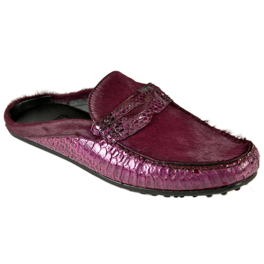 Mauri 3465 Python / Pony Half Shoes Burgundy