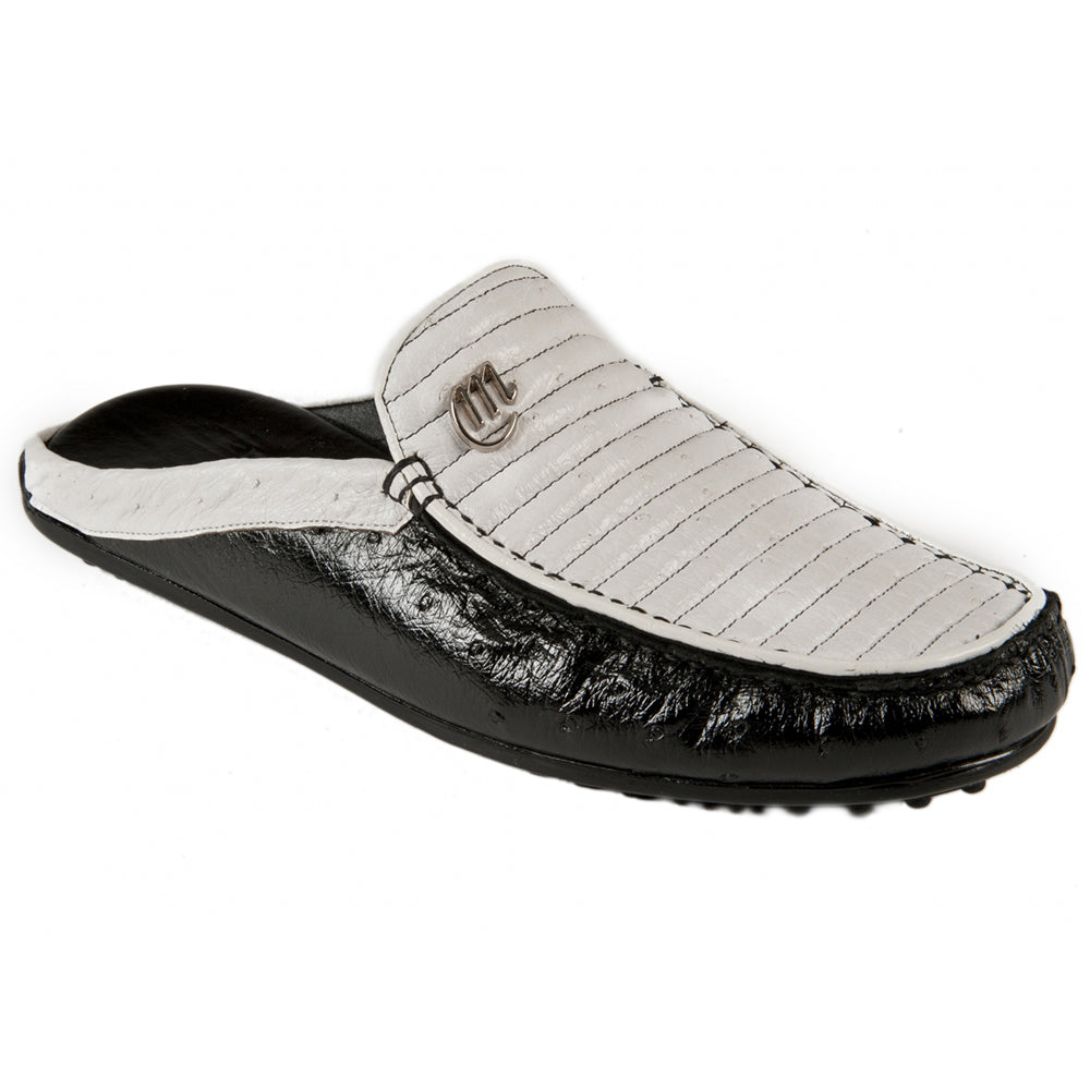 Mauri 3471 Ostrich Half Shoes Black / White