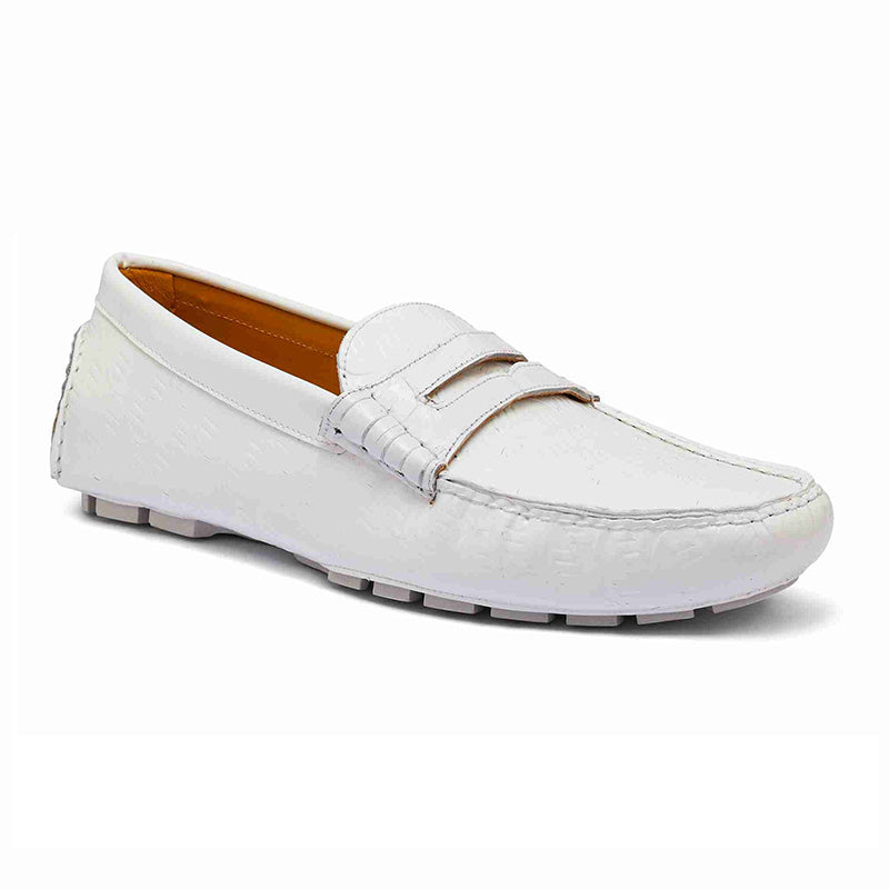 Mauri 3502 Baby Crocodile / Embossed Patent Loafer White