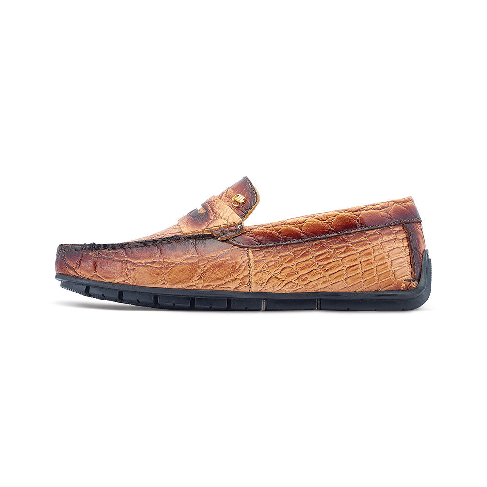 Mauri 3517/1 Sprinter Alligator Driving Shoes Dune / Gold