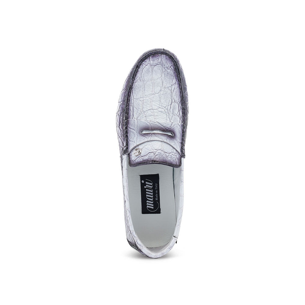 Mauri 3517/1 Sprinter Alligator Driving Shoes White / Black