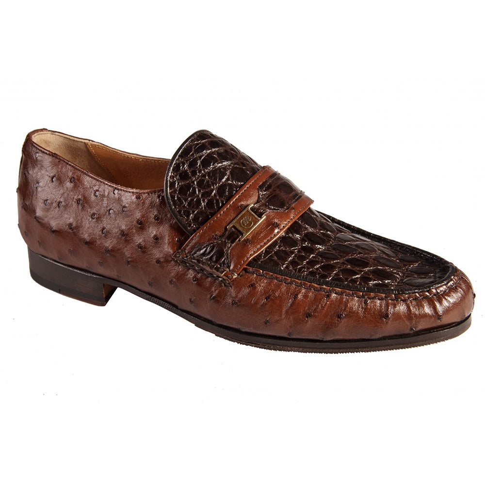 Mauri 3730/1 Ostrich Kango / Alligator Loafers Tabak / Sport Rust