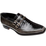 Mauri 4361 Calfskin & Ostrich Leg Monk Strap Loafers Grey
