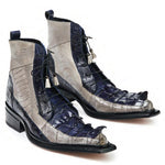 Mauri 44187 Dragon Croc Hornback Ostrich Leg Boots Wonder Blue