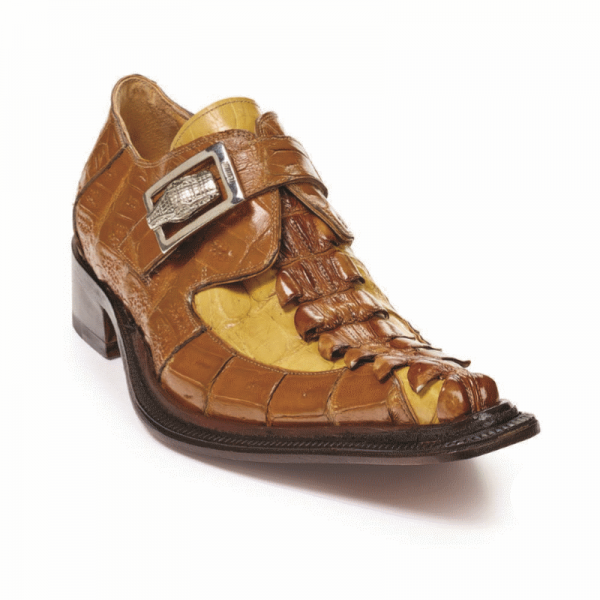 Mauri 44192 Piermarini Crocodile & Hornback Monk Strap Corn / Yellow Pepper (Special Order)