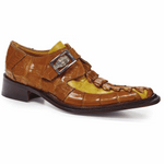 Mauri 44192 Piermarini Crocodile & Hornback Monk Strap Corn / Yellow Pepper