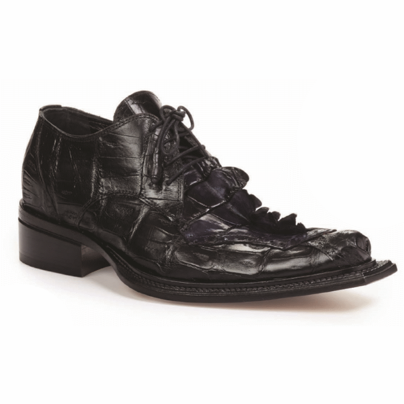 Mauri 44209 Crocodile & Hornback Shoes Black