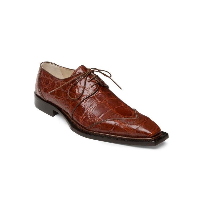 Mauri Caramel 44252 Alligator Lace Up Shoes Gold