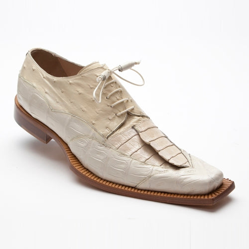 Mauri 44272 Ostrich / Crocodile / Hornback Shoes Cream