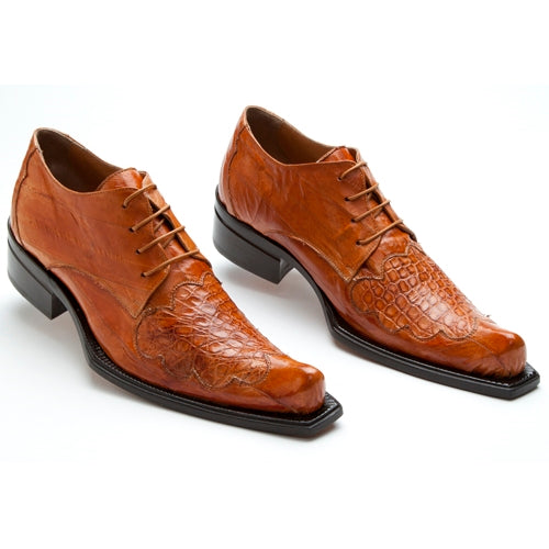 Mauri 44295 Viper Crocodile & Eel Shoes Cognac