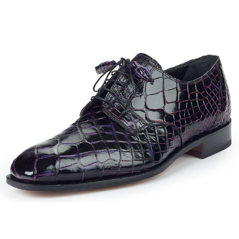 Mauri 4613 Alligator Derby Shoes Grape