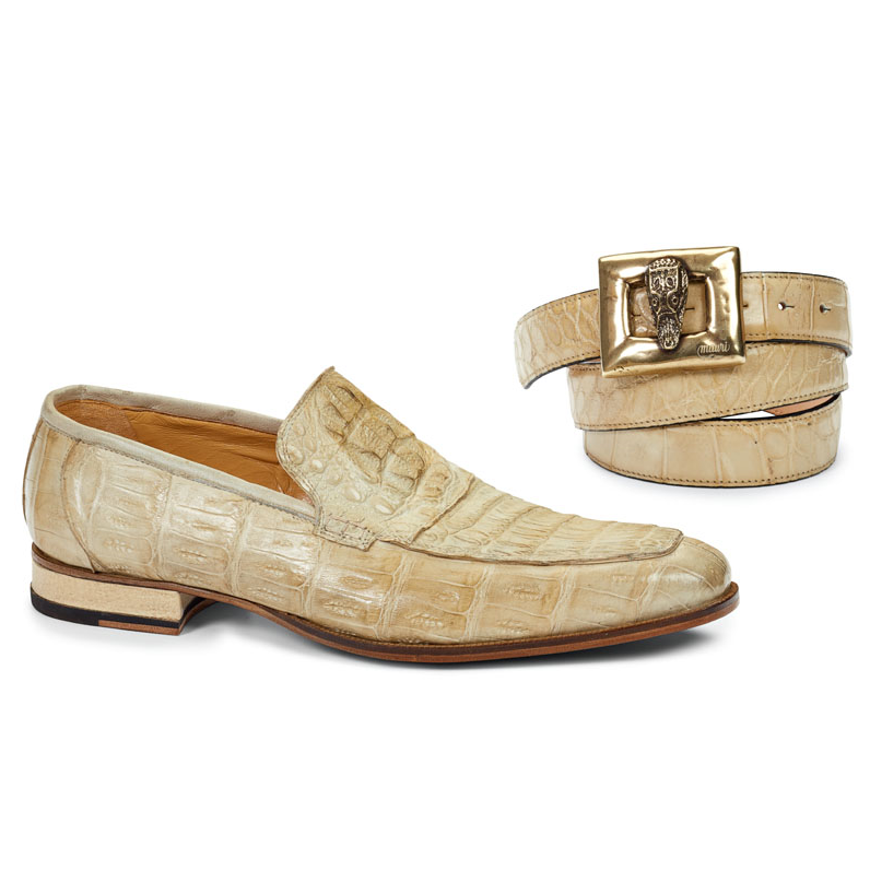 Mauri 4615 Hornback & Crocodile Loafers Bone