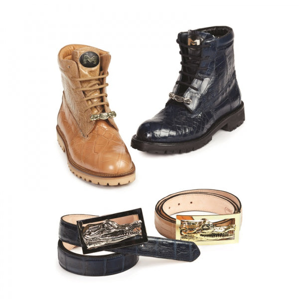 Mauri 4637 Commando Alligator & Ostrich Leg Boots Dune (Special Order)