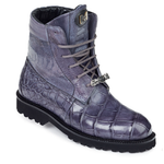 Mauri 4637 Commando Alligator / Ostrich Leg / Nappa Boots Medium Gray