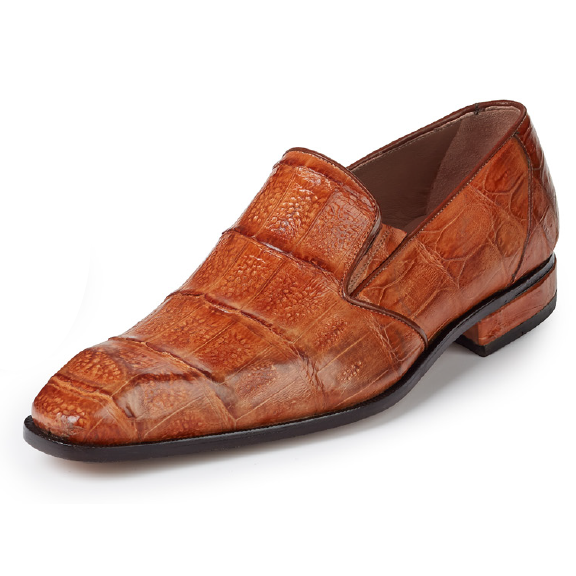 Mauri 4673 Amber Baby Hornback Crocodile Loafers Cognac