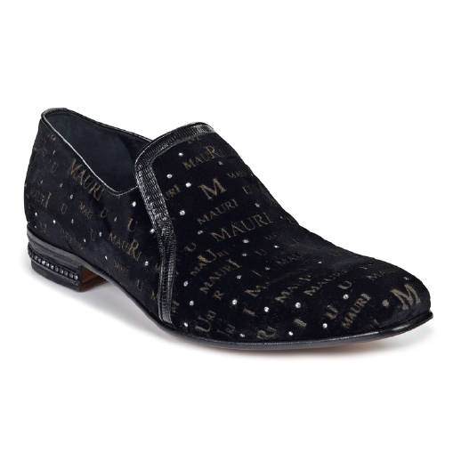 Mauri 4675 Capo Velvet & Lizard Loafers with Rhinestones