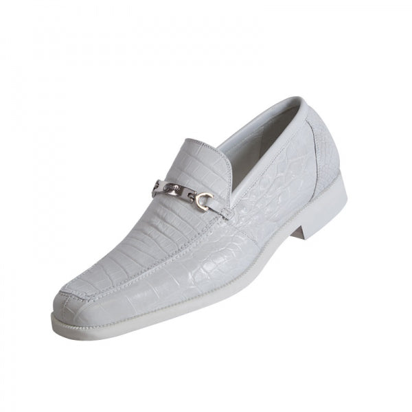 Mauri 4692 Spada Alligator Bit Loafers White