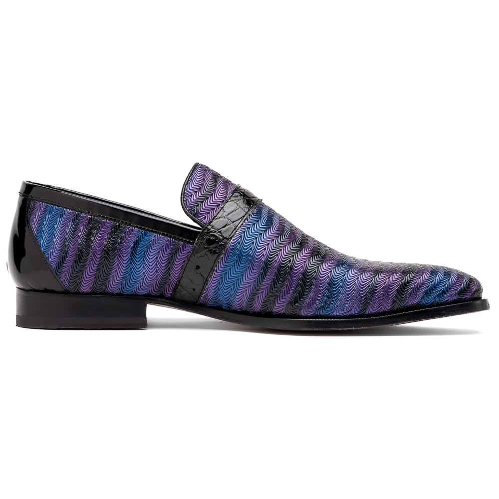 Mauri 4709/6 Elegante Balera Fabric/ Alligator Shoes Purple/ Blue/ Black Mauri 4709/6 Elegante Balera Fabric/ Alligator Shoes Purple/ Blue/ Black