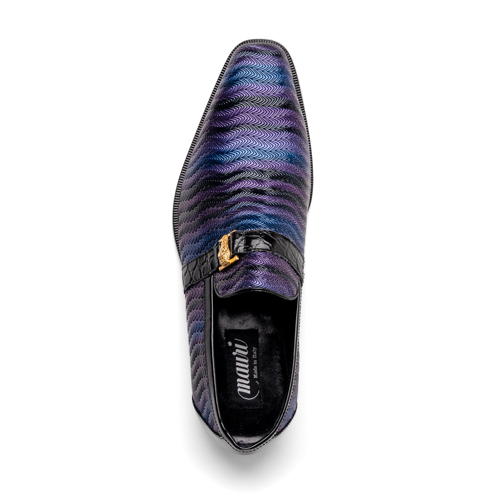 Mauri 4709/6 Elegante Balera Fabric/ Alligator Shoes Purple/ Blue/ Black