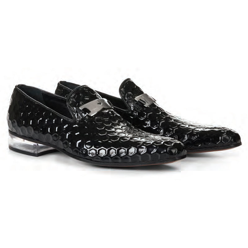 Mauri 4709 Elegance Homer Fabric Patent Dress Shoes Black