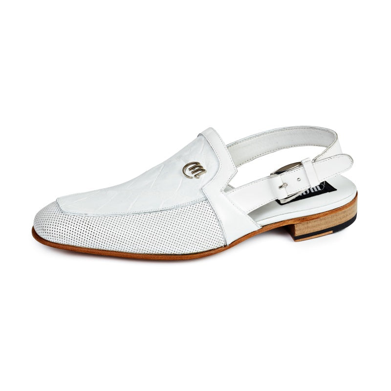Mauri 4798 Venere Alligator & Calfskin Sandals White