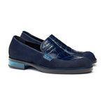 Mauri 4799 Gallia Alligator & Pony Loafers Indigo Blue