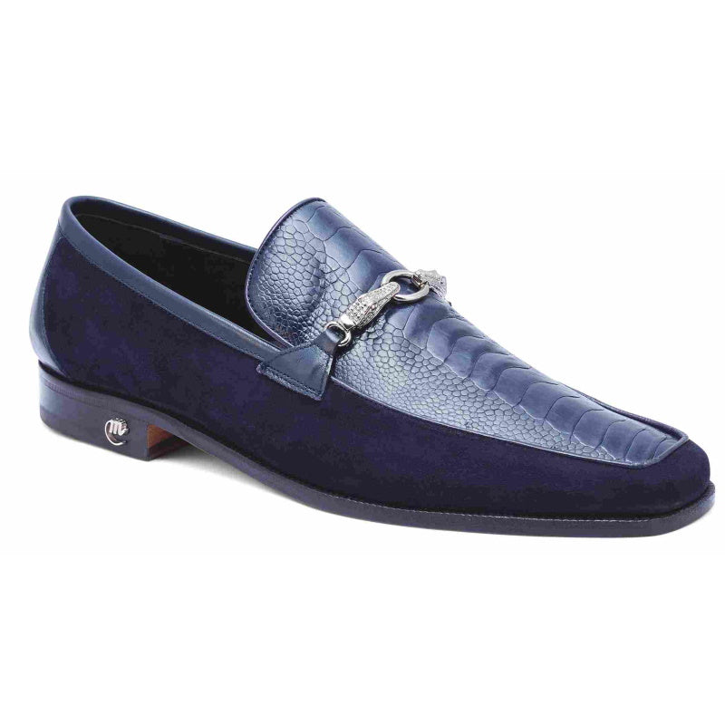 Mauri 4800 Priest Ostrich & Suede Loafers Wonder Blue