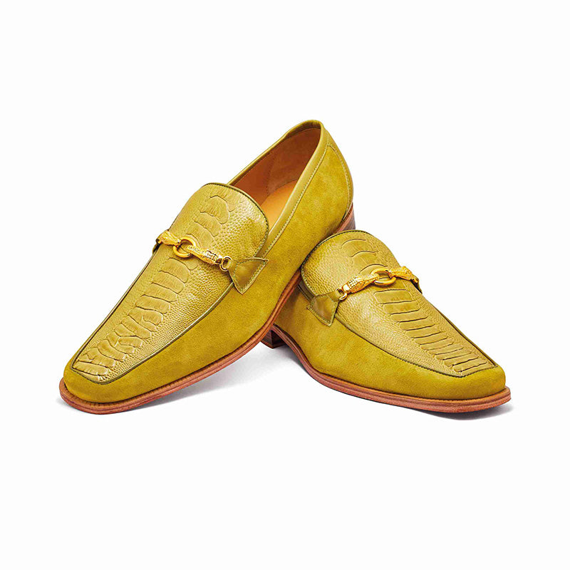 Mauri 4800 Suede / Calfskin / Ostrich Leg Loafer Apple