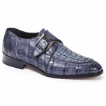 Mauri 4834 Canaletto Crocodile & Hornback Monk Strap Med Gray