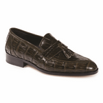 Mauri 4839 Bramante Crocodile & Alligator Tassel Loafers Olive (Special Order)