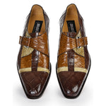 Mauri 4841 Alligator Monk Strap Tmoro / Bone / Brandy (SPECIAL ORDER)