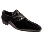Mauri 4843/3 Patent / Alligator / Suede / Gros Grain Shoes Black