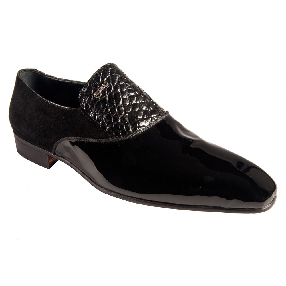 Mauri 4843/3 Patent / Alligator / Suede / Gros Grain Shoes Black