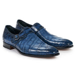 Mauri 4849 Alligator Monk Strap Caribbean Blue (Special Order)