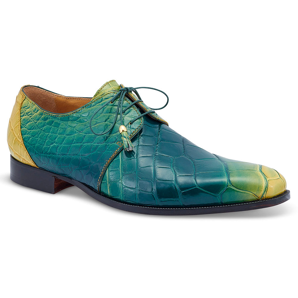 Mauri 4851 Chameleon Alligator Dress Shoes Multi Green