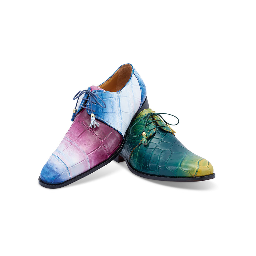 Mauri 4851 Chameleon Alligator Dress Shoes Multi Green